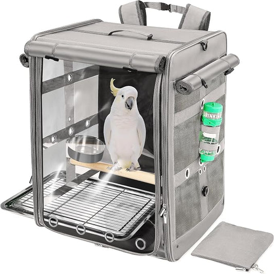Suertree Bird Carrier Travel Cage, Cockatoo Carrier, Parrot Travel Backpack by Suertree