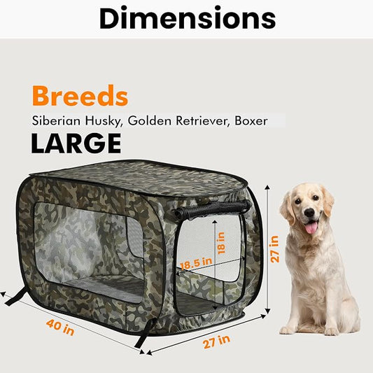 Beatrice Home Fashions Portable, Collapsible, Pop Up Kennel Travel Cat and Dog - Image 2