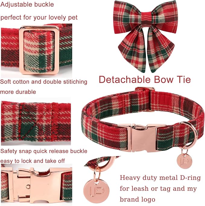 Christmas Plaid Dog Collar - Image 2
