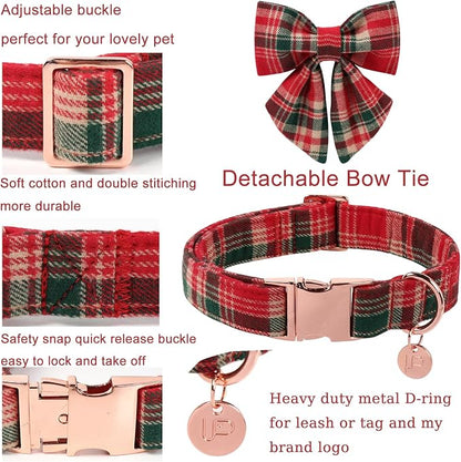 Christmas Plaid Dog Collar - Image 2