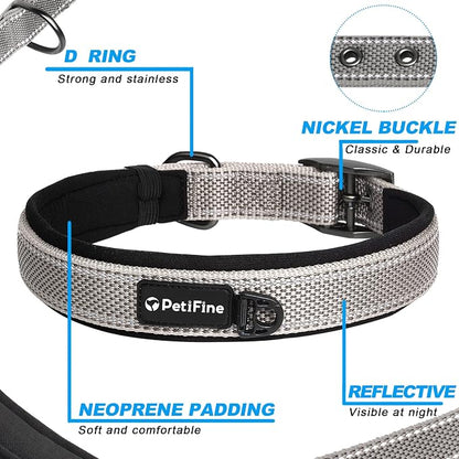 PetiFine Dog Collars for Small Dogs, Neoprene Padded Dog Collar, Reflective - Image 3