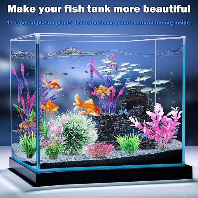Fish Tank Accessories, Aquarium Fish Tank Plastic Plants and Cave Rock - Image 6