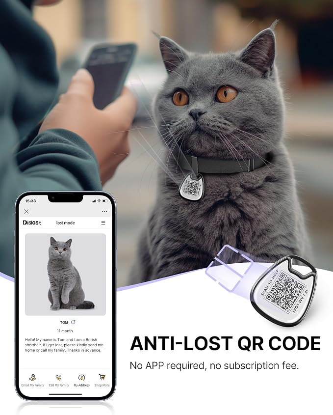Cat Collar with QR Code Name Tag, Breakaway Kitten Collar - Image 2