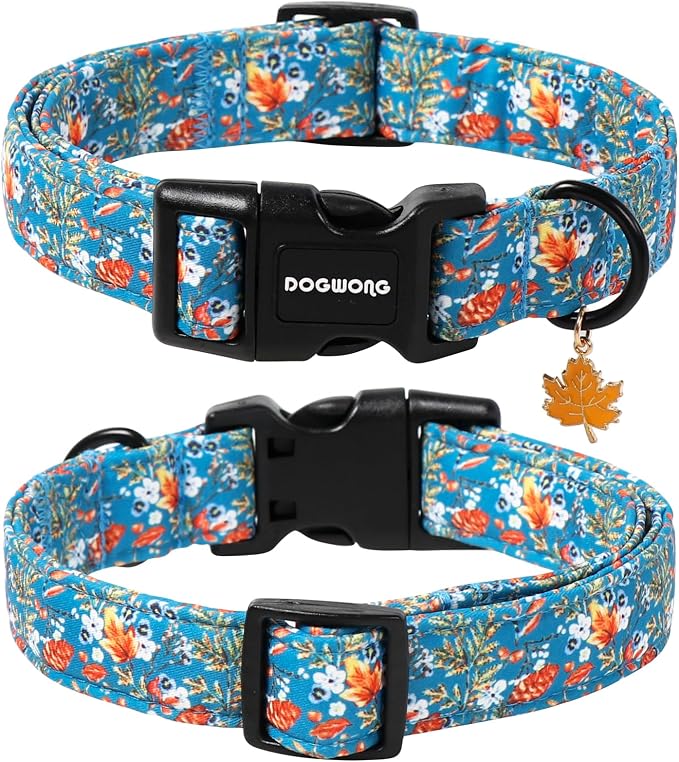 DOGWONG Fall Maple Dog Collar- Cute Classic Fall Autumn Flower Dog Collars - Image 2