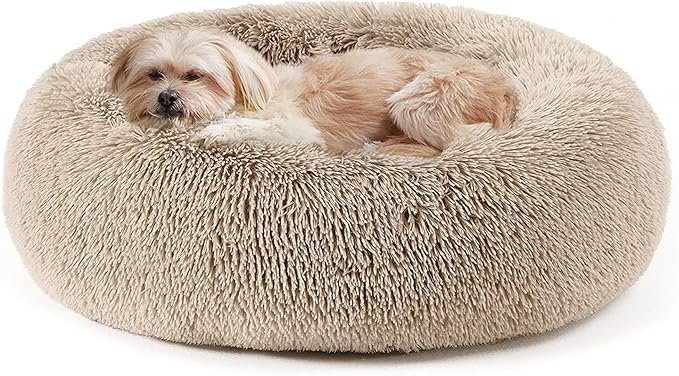 Calming Dog Bed & Cat Bed, Anti-Anxiety Donut Cuddler Warming Cozy Soft Round - Image 4