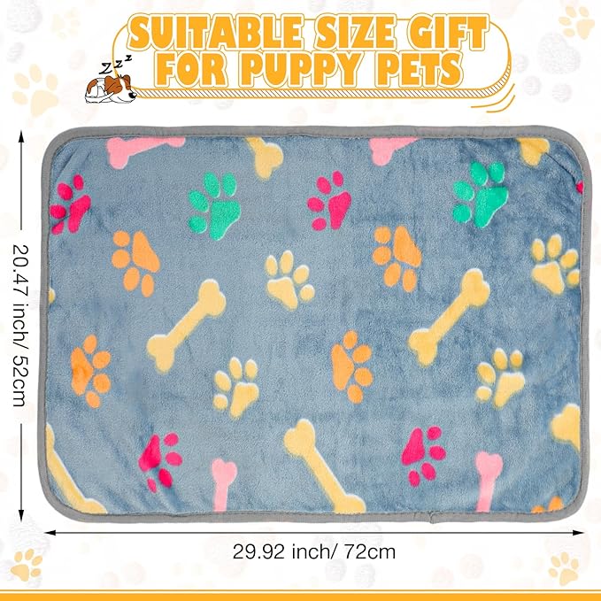 Chumia 18 Pcs Fleece Pet Blanket Soft Warm Sleep Mat Fluffy Cute Puppy Supplies - Image 2