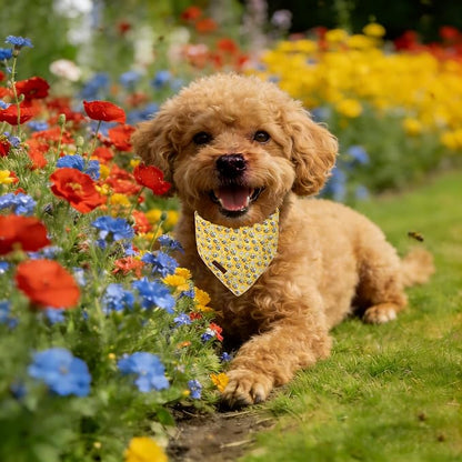 Lionet Paws Spring Summer Bee Dog Bandana Washable Cotton Handkerchief Scarf - Image 3