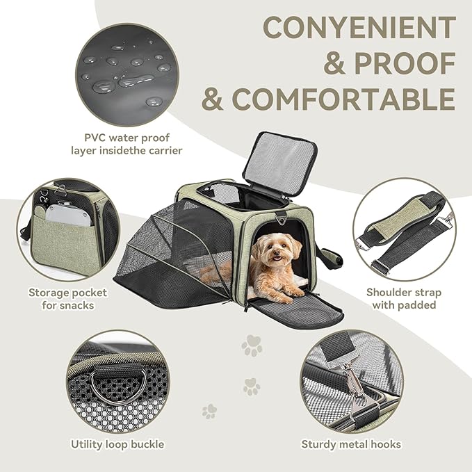 Petsfit Expandable Cat Carrier Dog Carrier, Airline Approved Soft-Sided - Image 6