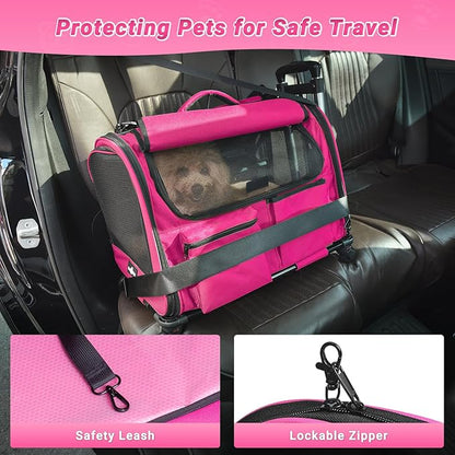Large Pet Carrier with Wheels, Foldable Rolling Dog Carrier with Big Pocket - Image 5