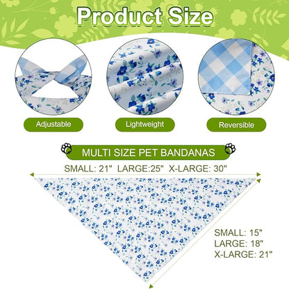 Spring Dog Bandanas Small 2PCS, 4 Pattern Summer Floral Scarf - Image 3