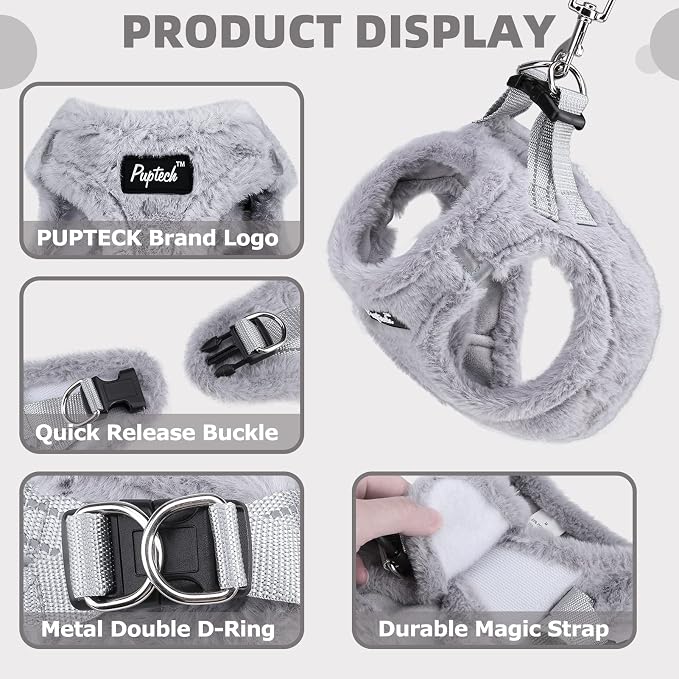 PUPTECK Adjustable Dog Harness Collar and Leash Set Step in No Pull Pet Harness - Image 2