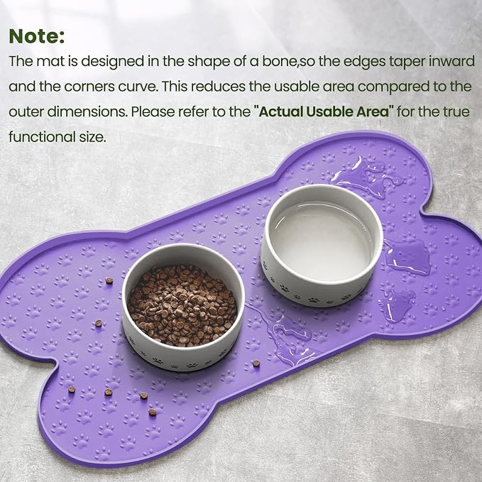 Dog Food Mat Anti-Slip Silicone Dog Bowl Mat Thicker Pet Placemat Waterproof - Image 4
