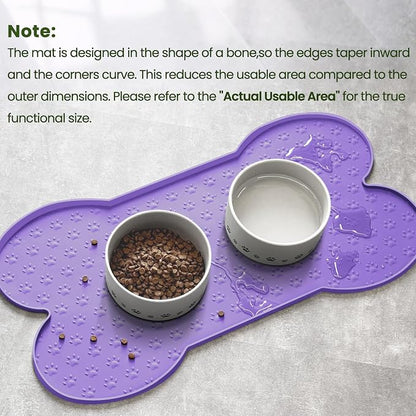 Dog Food Mat Anti-Slip Silicone Dog Bowl Mat Thicker Pet Placemat Waterproof - Image 4