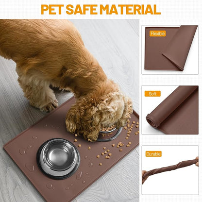 Hubulk Dog Feeding Mat, 100% Waterproof Food Grade Silicone Pet Food and Water - Image 5