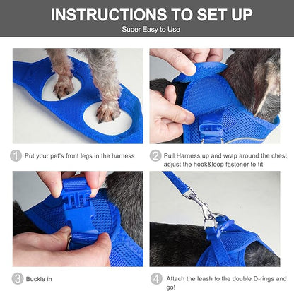 Fida Comfy Dog Harness with Leash, Soft Puppy Vest Escape Proof, Breathable - Image 5