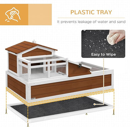PawHut 3- Room Tortoise House Habitat - Image 5