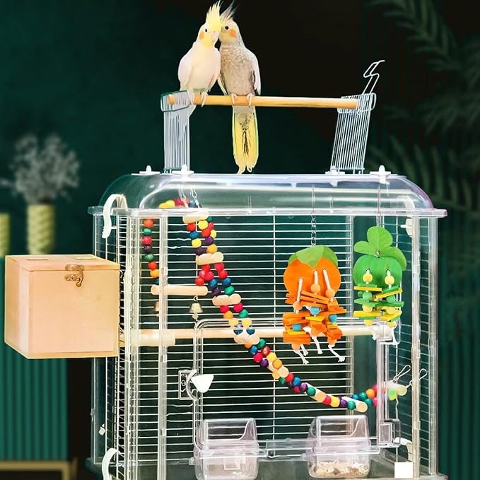 JSLZF Bird Chewing Toy for Parrot Cockatiel Conure Wood Block Cage Hanging - Image 6