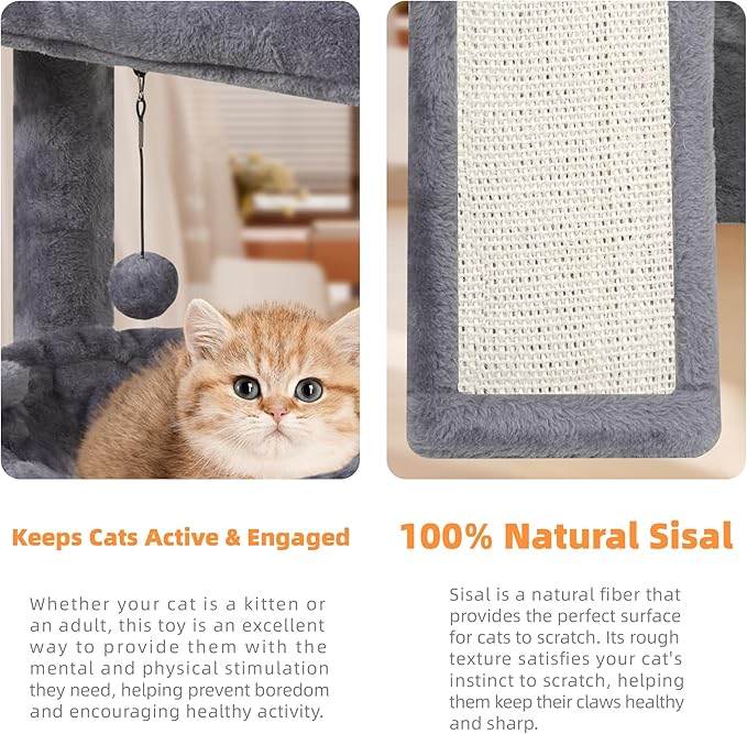 YOUPET Cat Tree with Cat Scratching Post - Image 6