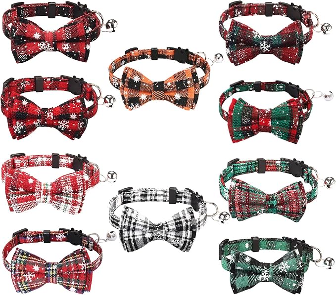 10 Pcs Christmas Cat Collar Breakaway by Unknown