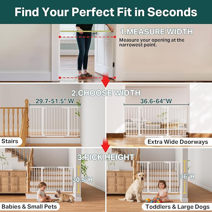 Cumbor 29.7"–51.5" Extra Wide Baby Gate - Image 2