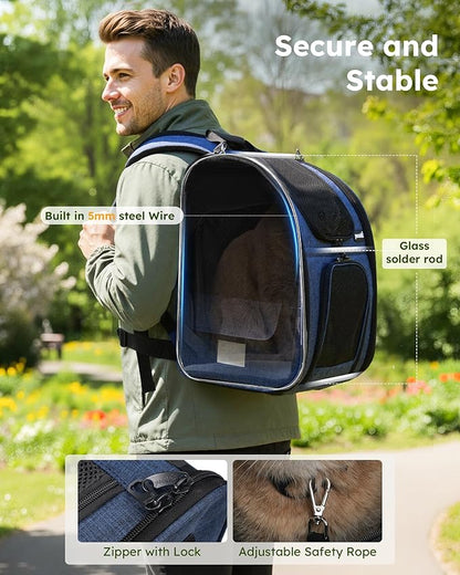 Pecute Cat Backpack Carrier Expandable, Pet Backpack - Image 5