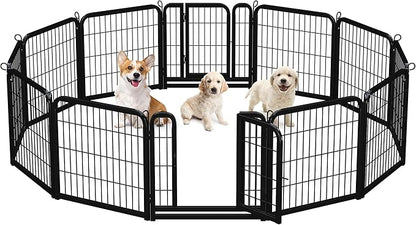 Yaheetech Dog Playpen Outdoor 24 inch 12 Panels Indoor Dog Fence Metal Dog Pen by Yaheetech