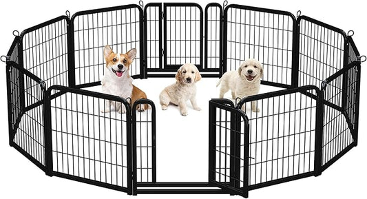 Yaheetech Dog Playpen Outdoor 24 inch 12 Panels Indoor Dog Fence Metal Dog Pen by Yaheetech
