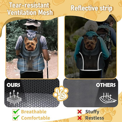WOYYHO Pet Dog Carrier Backpack Small Dog Front Backpack Ventilated Mesh Dog - Image 2