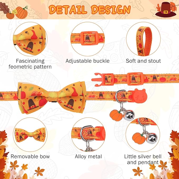 SCENEREAL Fall Thanksgiving Cat Collar Breakaway - Image 4