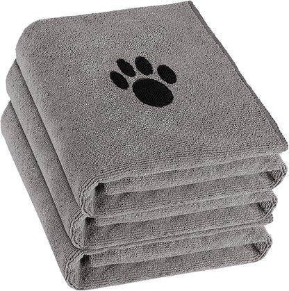 3 Pack Microfiber Dog Towels for Drying Dogs, Super Absorbent and Soft Pet by Puomue