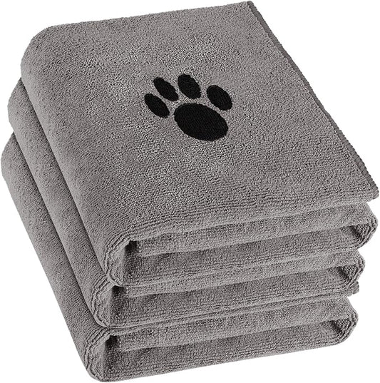 3 Pack Microfiber Dog Towels for Drying Dogs, Super Absorbent and Soft Pet by Puomue