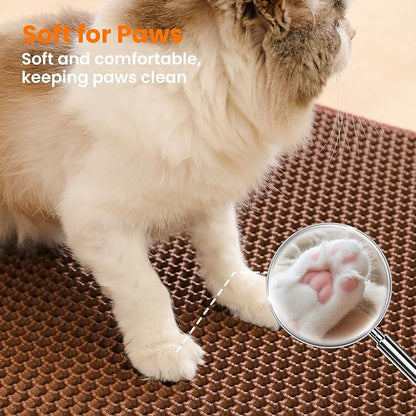 Cat Litter Mat, 24x18 Inches Large Double Layer Honeycomb Cat Litter Trapping - Image 7