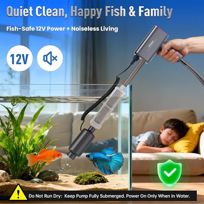 Electric Aquarium Vacuum Gravel Cleaner: Rechargeable Fish Tank Cleaner - Image 5