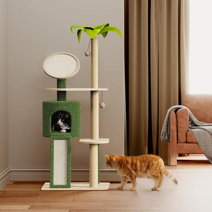 Erinnyees 57" Coconut Cat Tree for Indoor Cats, Spacious Platform, - Image 9