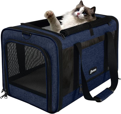 Cat Carrier 18x11x11 United Airline Approved, Top Loader Heavy Duty Softshell - Image 9