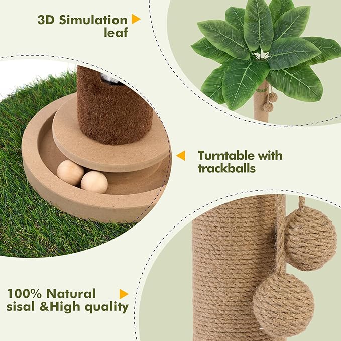 Cat Scratching Post 35'' Tall Cat Scratcher Tree Tower Scratching Posts - Image 3