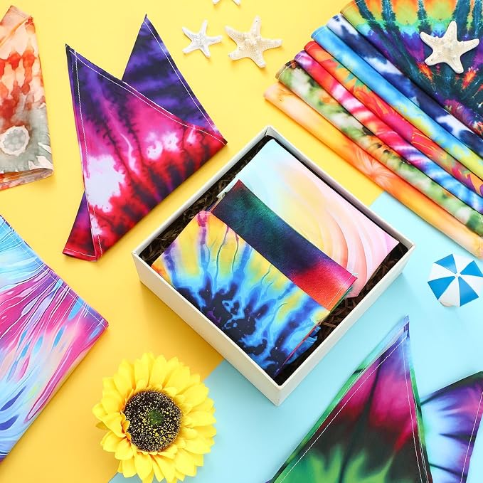 100 Pcs Tie Dye Dog Bandanas Bulk Pet Bibs Colorful Triangle Scarf Pet Bandanas - Image 4