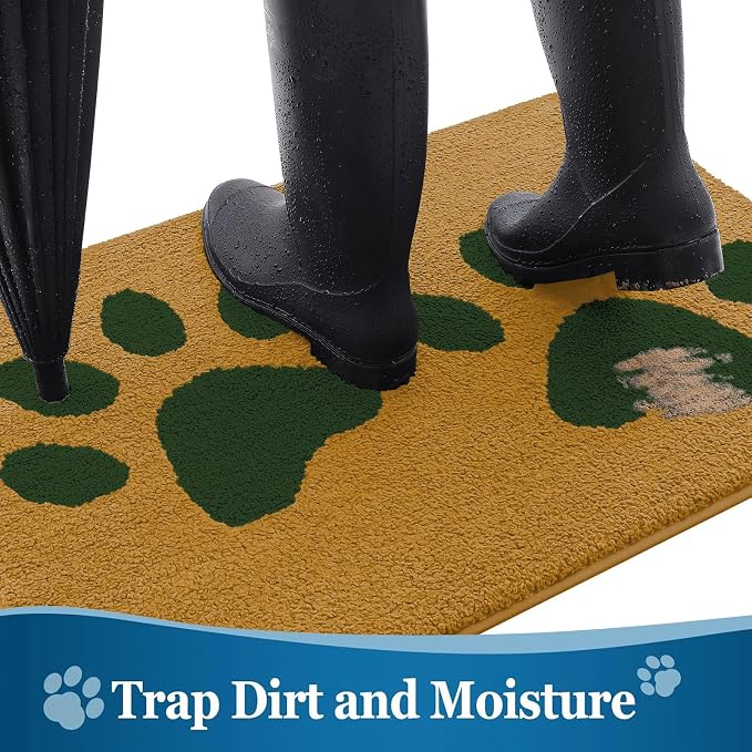 Buganda Dog Door Mat for Muddy Paws, Absorbent Dirt Trapper Washable Indoor - Image 3