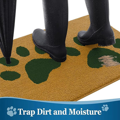 Buganda Dog Door Mat for Muddy Paws, Absorbent Dirt Trapper Washable Indoor - Image 3