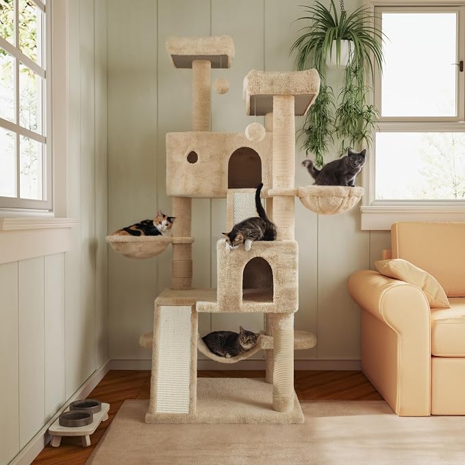 MUTICOR 66 Inches Multi-Level Large Cat Tree Tower - Image 2