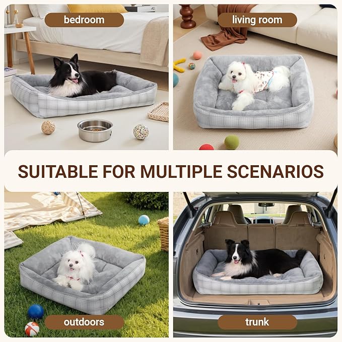 MIHIKK Rectangle Dog Beds for Extra Large Dogs & Cats, Orthopedic Sleeping Pet - Image 6