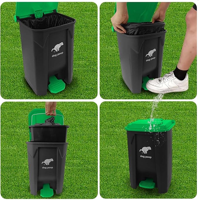 Dog Poop Trash Can Outside, 20L/5Gallon Dog Waste Trash Can - Image 4