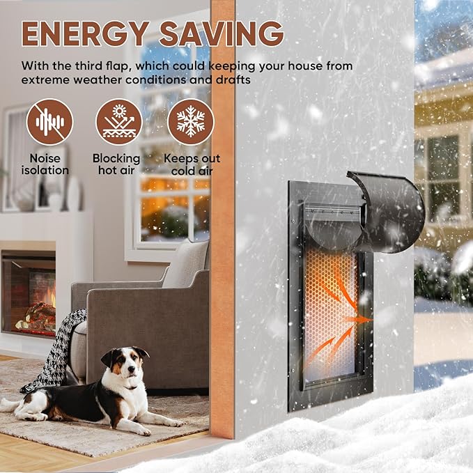 3-Flap XL Dog Door, All Aluminum Alloy Extra Large Dog Door door - Image 4