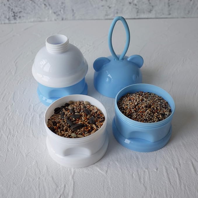 Portable Bird Feeder Cups Bird Food Water Treat Box Parrot Food Storage - Image 4