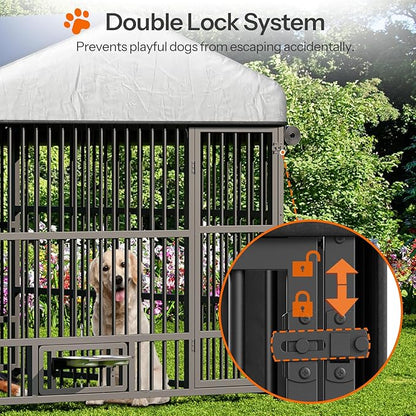 HOOBRO Outdoor Dog Kennel with Cover, 6.6 x 6.6 x 6.4 ft Dog Kennel Outside - Image 6