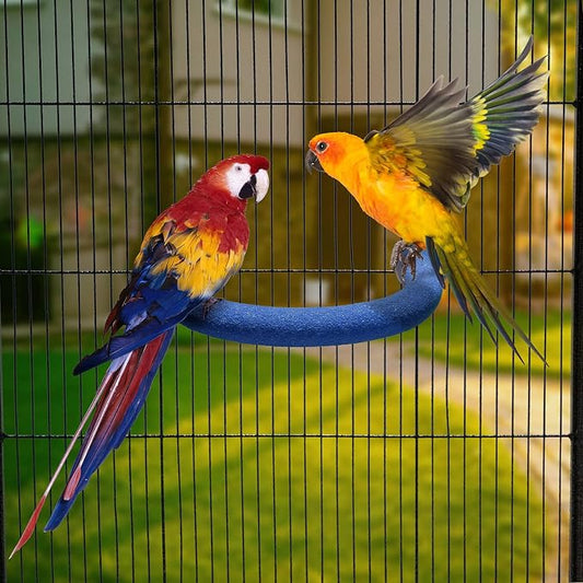U Shape Parrot Perch Stand Toy Bird Platform Sand Paw Grinding Clean Stick - Image 2