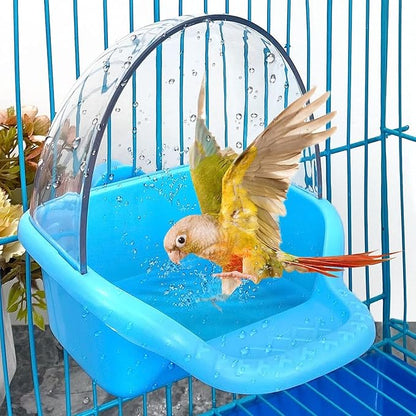 Bird Bath Box Hanging Birdbath Toy Parakeet Caged Bathing Tubs Parrot Bath Tub by Nobgum