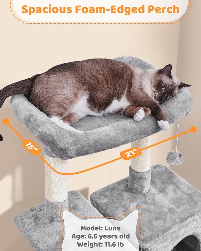 Yaheetech Cat Tree Cat Tower, 63in Multi-Level Kitten Tree - Image 3