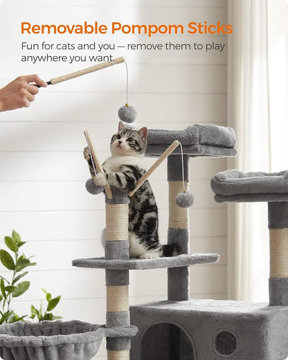 FEANDREA Cat Tree, Large Cat Tower, 64.6 Inches, Cat Activity Center - Image 5