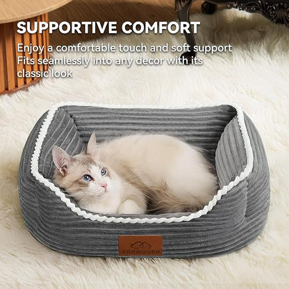 Cat Dog Bed for Pets, Rectangle Pet Bed Gift for Puppy and Kitten, Machine - Image 6
